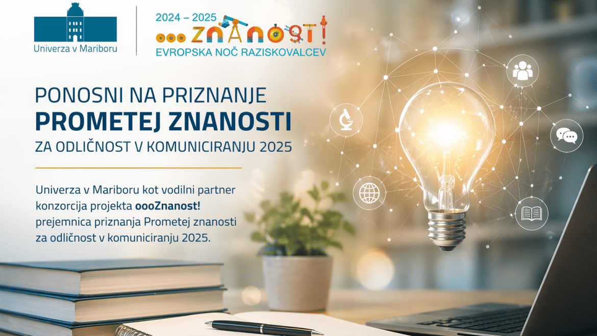 Univerza v Mariboru za projekt oooZnanost! prejela priznanje Prometej znanosti 2025