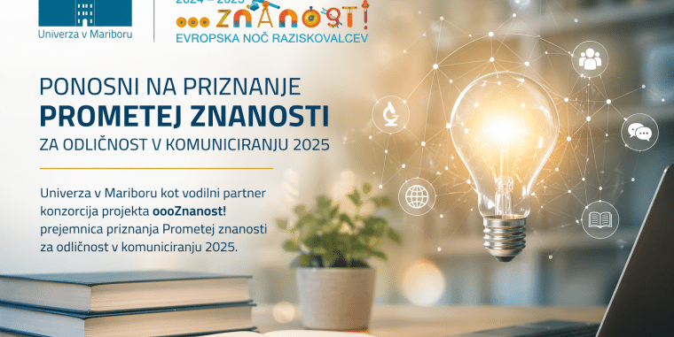 Univerza v Mariboru za projekt oooZnanost! prejela priznanje Prometej znanosti 2025